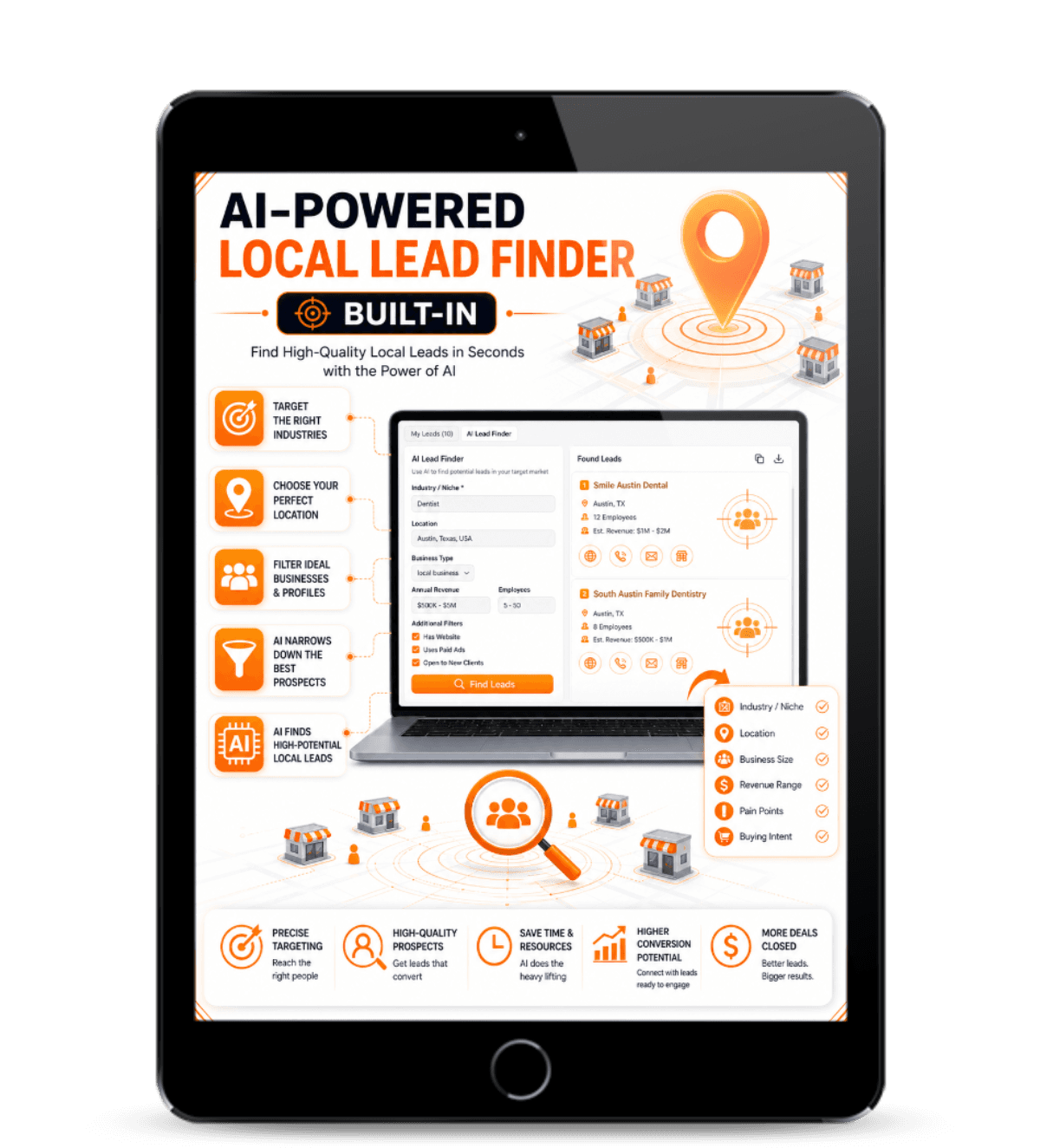 AI-Powered Local Lead Finder Built-In