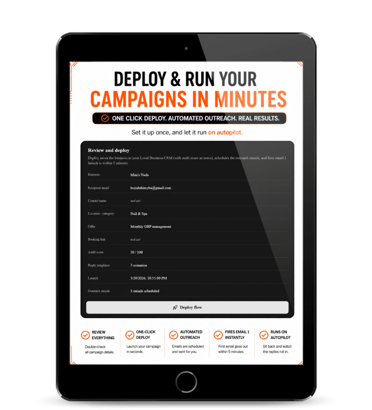 Deploy & Run Your Campaigns In Minutes
