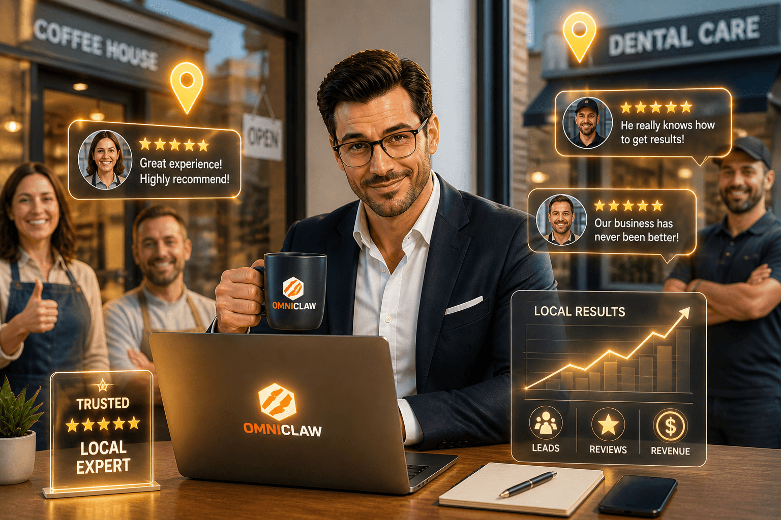 Find businesses, audit, present solutions, get paid
